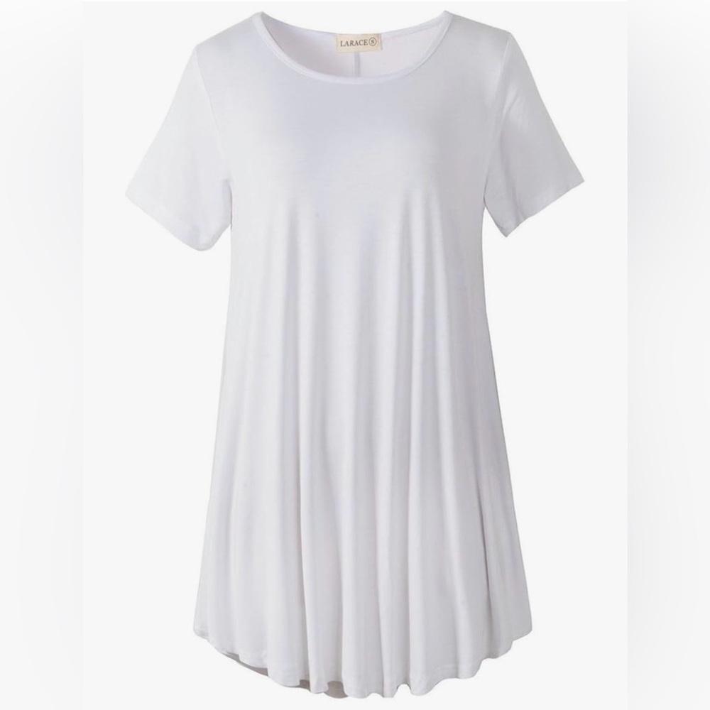 Classic White Short-Sleeve Swing Top